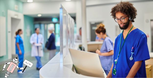 Medical staff working in a clinical setting